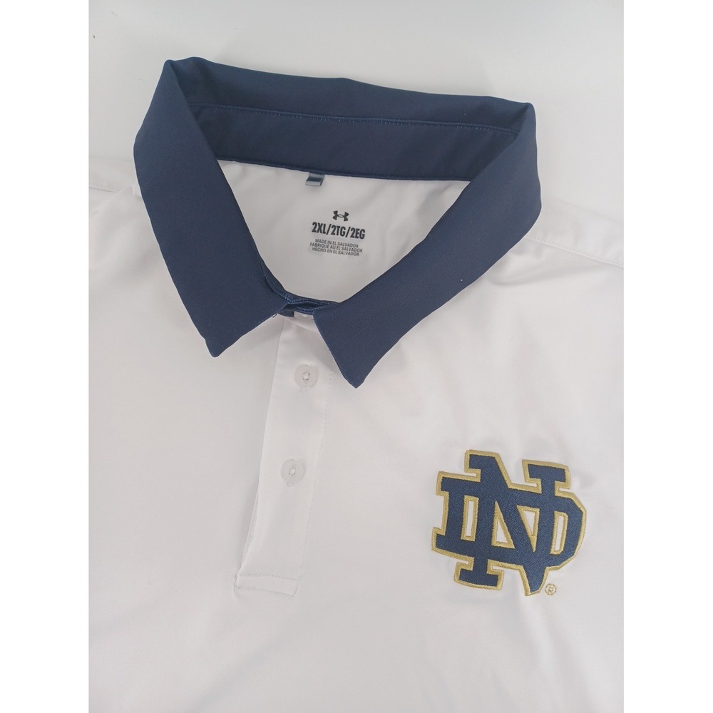 Under Armour Mens 2XL Notre Dame Fighting Irish Short Sleeve Polo NCAA